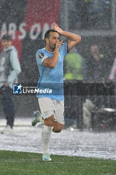 2024-10-03 - Pedro of S.S. Lazio celebrates after scoring the gol of 1-0 during the UEFA Europa League 2024/25 League Phase MD2 match between S.S. Lazio and O.G.C. Nice at Olympic Stadium on October 3, 2024 in Rome, Italy. - SS LAZIO VS OGC NICE - UEFA EUROPA LEAGUE - SOCCER