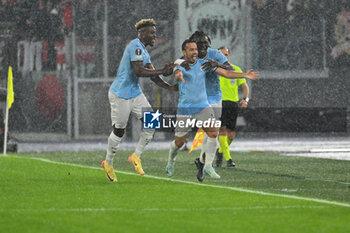 2024-10-03 - Pedro of S.S. Lazio celebrates after scoring the gol of 1-0 during the UEFA Europa League 2024/25 League Phase MD2 match between S.S. Lazio and O.G.C. Nice at Olympic Stadium on October 3, 2024 in Rome, Italy. - SS LAZIO VS OGC NICE - UEFA EUROPA LEAGUE - SOCCER