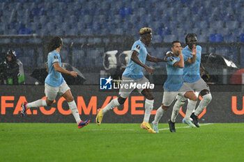 2024-10-03 - Pedro of S.S. Lazio celebrates after scoring the gol of 1-0 during the UEFA Europa League 2024/25 League Phase MD2 match between S.S. Lazio and O.G.C. Nice at Olympic Stadium on October 3, 2024 in Rome, Italy. - SS LAZIO VS OGC NICE - UEFA EUROPA LEAGUE - SOCCER