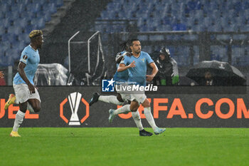 2024-10-03 - Pedro of S.S. Lazio celebrates after scoring the gol of 1-0 during the UEFA Europa League 2024/25 League Phase MD2 match between S.S. Lazio and O.G.C. Nice at Olympic Stadium on October 3, 2024 in Rome, Italy. - SS LAZIO VS OGC NICE - UEFA EUROPA LEAGUE - SOCCER