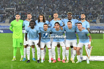 2024-10-03 - S.S. Lazio players are posing for a team photo during the UEFA Europa League 2024/25 League Phase MD2 match between S.S. Lazio and O.G.C. Nice at Olympic Stadium on October 3, 2024 in Rome, Italy. - SS LAZIO VS OGC NICE - UEFA EUROPA LEAGUE - SOCCER