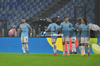 2024-10-03 - Valentin Castellanos of S.S. Lazio celebrates after scoring the gol of 2-0 during the UEFA Europa League 2024/25 League Phase MD2 match between S.S. Lazio and O.G.C. Nice at Olympic Stadium on October 3, 2024 in Rome, Italy. - SS LAZIO VS OGC NICE - UEFA EUROPA LEAGUE - SOCCER