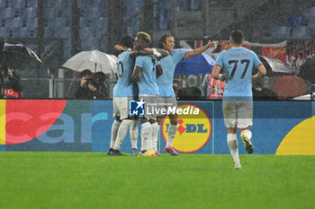 2024-10-03 - Valentin Castellanos of S.S. Lazio celebrates after scoring the gol of 2-0 during the UEFA Europa League 2024/25 League Phase MD2 match between S.S. Lazio and O.G.C. Nice at Olympic Stadium on October 3, 2024 in Rome, Italy. - SS LAZIO VS OGC NICE - UEFA EUROPA LEAGUE - SOCCER