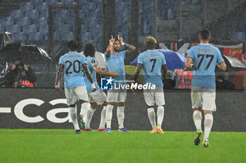 2024-10-03 - Valentin Castellanos of S.S. Lazio celebrates after scoring the gol of 2-0 during the UEFA Europa League 2024/25 League Phase MD2 match between S.S. Lazio and O.G.C. Nice at Olympic Stadium on October 3, 2024 in Rome, Italy. - SS LAZIO VS OGC NICE - UEFA EUROPA LEAGUE - SOCCER