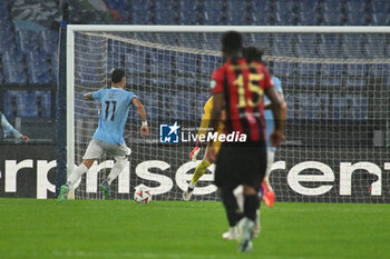 2024-10-03 - Valentin Castellanos of S.S. Lazio is scoring the goal of 2-0 during the UEFA Europa League 2024/25 League Phase MD2 match between S.S. Lazio and O.G.C. Nice at Olympic Stadium on October 3, 2024 in Rome, Italy. - SS LAZIO VS OGC NICE - UEFA EUROPA LEAGUE - SOCCER