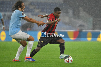 2024-10-03 - Matteo Guendouzi of S.S. Lazio and Youssoufa Moukoko of O.G.C. Nice in action during the UEFA Europa League 2024/25 League Phase MD2 match between S.S. Lazio and O.G.C. Nice at Olympic Stadium on October 3, 2024 in Rome, Italy. - SS LAZIO VS OGC NICE - UEFA EUROPA LEAGUE - SOCCER