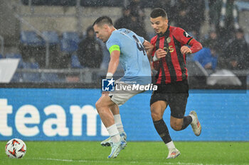 2024-10-03 - Patric of S.S. Lazio and Badredine Bouanani of O.G.C. Nice in action during the UEFA Europa League 2024/25 League Phase MD2 match between S.S. Lazio and O.G.C. Nice at Olympic Stadium on October 3, 2024 in Rome, Italy. - SS LAZIO VS OGC NICE - UEFA EUROPA LEAGUE - SOCCER