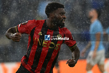 2024-10-03 - Jeremie Boga of O.G.C. Nice celebrates after scoring the gol of 2-1 during the UEFA Europa League 2024/25 League Phase MD2 match between S.S. Lazio and O.G.C. Nice at Olympic Stadium on October 3, 2024 in Rome, Italy. - SS LAZIO VS OGC NICE - UEFA EUROPA LEAGUE - SOCCER