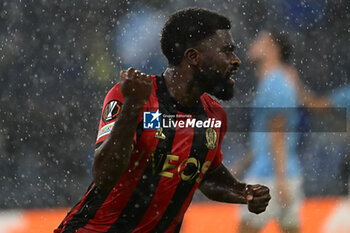 2024-10-03 - Jeremie Boga of O.G.C. Nice celebrates after scoring the gol of 2-1 during the UEFA Europa League 2024/25 League Phase MD2 match between S.S. Lazio and O.G.C. Nice at Olympic Stadium on October 3, 2024 in Rome, Italy. - SS LAZIO VS OGC NICE - UEFA EUROPA LEAGUE - SOCCER