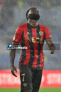 2024-10-03 - Jeremie Boga of O.G.C. Nice in action during the UEFA Europa League 2024/25 League Phase MD2 match between S.S. Lazio and O.G.C. Nice at Olympic Stadium on October 3, 2024 in Rome, Italy. - SS LAZIO VS OGC NICE - UEFA EUROPA LEAGUE - SOCCER