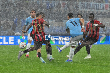 2024-10-03 - Valentin Castellanos of S.S. Lazio is scoring the goal of 3-1 during the UEFA Europa League 2024/25 League Phase MD2 match between S.S. Lazio and O.G.C. Nice at Olympic Stadium on October 3, 2024 in Rome, Italy. - SS LAZIO VS OGC NICE - UEFA EUROPA LEAGUE - SOCCER