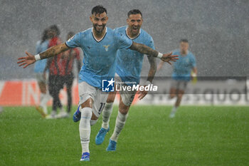 2024-10-03 - Valentin Castellanos of S.S. Lazio celebrates after scoring the gol of 3-1 during the UEFA Europa League 2024/25 League Phase MD2 match between S.S. Lazio and O.G.C. Nice at Olympic Stadium on October 3, 2024 in Rome, Italy. - SS LAZIO VS OGC NICE - UEFA EUROPA LEAGUE - SOCCER