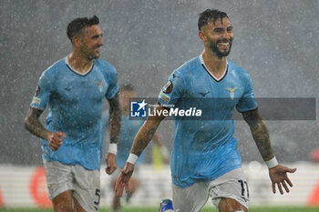 2024-10-03 - Valentin Castellanos of S.S. Lazio celebrates after scoring the gol of 3-1 during the UEFA Europa League 2024/25 League Phase MD2 match between S.S. Lazio and O.G.C. Nice at Olympic Stadium on October 3, 2024 in Rome, Italy. - SS LAZIO VS OGC NICE - UEFA EUROPA LEAGUE - SOCCER