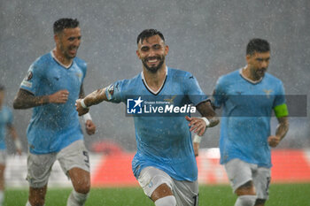 2024-10-03 - Valentin Castellanos of S.S. Lazio celebrates after scoring the gol of 3-1 during the UEFA Europa League 2024/25 League Phase MD2 match between S.S. Lazio and O.G.C. Nice at Olympic Stadium on October 3, 2024 in Rome, Italy. - SS LAZIO VS OGC NICE - UEFA EUROPA LEAGUE - SOCCER