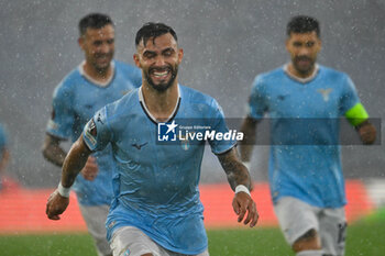 2024-10-03 - Valentin Castellanos of S.S. Lazio celebrates after scoring the gol of 3-1 during the UEFA Europa League 2024/25 League Phase MD2 match between S.S. Lazio and O.G.C. Nice at Olympic Stadium on October 3, 2024 in Rome, Italy. - SS LAZIO VS OGC NICE - UEFA EUROPA LEAGUE - SOCCER