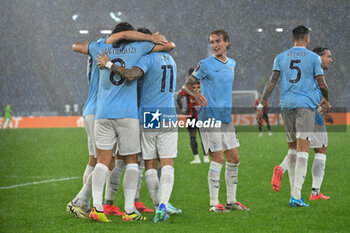 2024-10-03 - Valentin Castellanos of S.S. Lazio celebrates after scoring the gol of 3-1 during the UEFA Europa League 2024/25 League Phase MD2 match between S.S. Lazio and O.G.C. Nice at Olympic Stadium on October 3, 2024 in Rome, Italy. - SS LAZIO VS OGC NICE - UEFA EUROPA LEAGUE - SOCCER