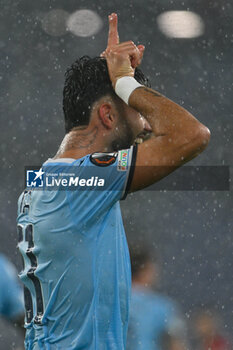 2024-10-03 - Valentin Castellanos of S.S. Lazio celebrates after scoring the gol of 3-1 during the UEFA Europa League 2024/25 League Phase MD2 match between S.S. Lazio and O.G.C. Nice at Olympic Stadium on October 3, 2024 in Rome, Italy. - SS LAZIO VS OGC NICE - UEFA EUROPA LEAGUE - SOCCER