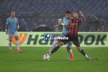 2024-10-03 - Jonathan Claussv of O.G.C. Nice and Mattia Zaccagni of S.S. Lazio in action during the UEFA Europa League 2024/25 League Phase MD2 match between S.S. Lazio and O.G.C. Nice at Olympic Stadium on October 3, 2024 in Rome, Italy. - SS LAZIO VS OGC NICE - UEFA EUROPA LEAGUE - SOCCER