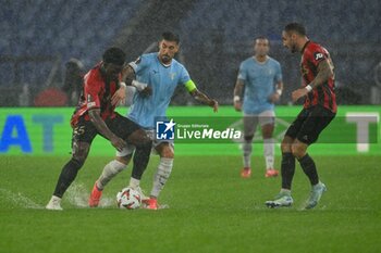 2024-10-03 - Youssouf Ndayishimiye of O.G.C. Nice and Mattia Zaccagni of S.S. Lazio in action during the UEFA Europa League 2024/25 League Phase MD2 match between S.S. Lazio and O.G.C. Nice at Olympic Stadium on October 3, 2024 in Rome, Italy. - SS LAZIO VS OGC NICE - UEFA EUROPA LEAGUE - SOCCER