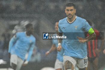 2024-10-03 - Mattia Zaccagni of S.S. Lazio celebrates after scoring the gol of of 4-1 during the UEFA Europa League 2024/25 League Phase MD2 match between S.S. Lazio and O.G.C. Nice at Olympic Stadium on October 3, 2024 in Rome, Italy. - SS LAZIO VS OGC NICE - UEFA EUROPA LEAGUE - SOCCER