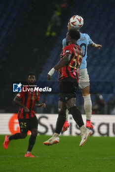 2024-10-03 - Youssouf Ndayishimiye of O.G.C. Nice and Mattia Zaccagni of S.S. Lazio in action during the UEFA Europa League 2024/25 League Phase MD2 match between S.S. Lazio and O.G.C. Nice at Olympic Stadium on October 3, 2024 in Rome, Italy. - SS LAZIO VS OGC NICE - UEFA EUROPA LEAGUE - SOCCER