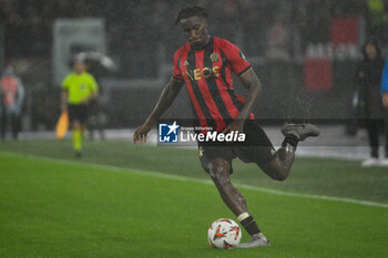 2024-10-03 - Moise Bombito of O.G.C. Nice in action during the UEFA Europa League 2024/25 League Phase MD2 match between S.S. Lazio and O.G.C. Nice at Olympic Stadium on October 3, 2024 in Rome, Italy. - SS LAZIO VS OGC NICE - UEFA EUROPA LEAGUE - SOCCER