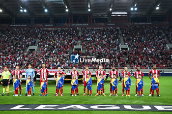 2024-10-03 - Players of Olympiacos FC during the Europa League, Matchday 2 match between Olympiacos FC and SC Braga at Georgios Karaiskakis Stadium on October 3, 2024, in Piraeus, Greece. - OLYMPIACOS FC VS SC BRAGA - UEFA EUROPA LEAGUE - SOCCER