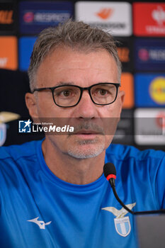 2024-10-02 - SS Lazio head coach Marco Baroni attends during the UEFA Europa League 2024/25 League Phase MD2  press conference at Formello Training Center on October 02, 2024 in Rome, Italy.  Sport - Soccer  - LAZIO CALCIO - PRESS CONFERENCE - UEFA EUROPA LEAGUE - SOCCER