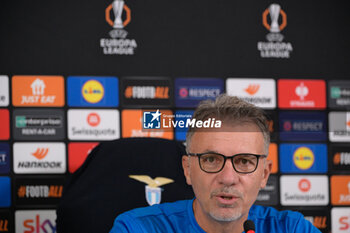 2024-10-02 - SS Lazio head coach Marco Baroni attends during the UEFA Europa League 2024/25 League Phase MD2  press conference at Formello Training Center on October 02, 2024 in Rome, Italy.  Sport - Soccer  - LAZIO CALCIO - PRESS CONFERENCE - UEFA EUROPA LEAGUE - SOCCER