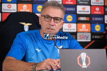 2024-10-02 - SS Lazio head coach Marco Baroni attends during the UEFA Europa League 2024/25 League Phase MD2  press conference at Formello Training Center on October 02, 2024 in Rome, Italy.  Sport - Soccer  - LAZIO CALCIO - PRESS CONFERENCE - UEFA EUROPA LEAGUE - SOCCER