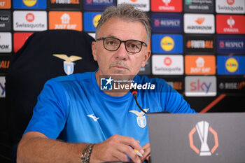 2024-10-02 - SS Lazio head coach Marco Baroni attends during the UEFA Europa League 2024/25 League Phase MD2  press conference at Formello Training Center on October 02, 2024 in Rome, Italy.  Sport - Soccer  - LAZIO CALCIO - PRESS CONFERENCE - UEFA EUROPA LEAGUE - SOCCER