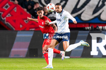 2024-10-03 - Mees Hilgers of FC Twente battles for the ball with Youssef En-Nesyri of Fenerbahce during the UEFA Europa League, League Phase, Matchday 2 football match between FC Twente and Fenerbahce SK on October 3, 2024 at Grolsch veste in Enschede, Netherlands - FOOTBALL - EUROPA LEAGUE - TWENTE V FENERBAHCE - UEFA EUROPA LEAGUE - SOCCER