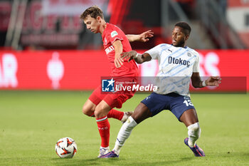 2024-10-03 - Youri Regeer of FC Twente battles for the ball with Fred of Fenerbahce during the UEFA Europa League, League Phase, Matchday 2 football match between FC Twente and Fenerbahce SK on October 3, 2024 at Grolsch veste in Enschede, Netherlands - FOOTBALL - EUROPA LEAGUE - TWENTE V FENERBAHCE - UEFA EUROPA LEAGUE - SOCCER