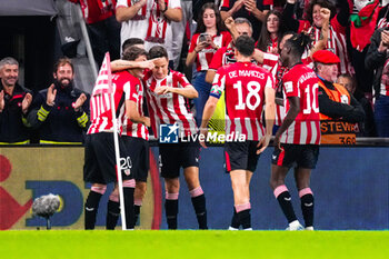 2024-10-03 - Oihan Sancet of Athletic Club celebrates after scoring his teams second goal during the UEFA Europa League, League Phase, Matchday 2 football match between Athletic Club and AZ Alkmaar on October 3, 2024 at Estadio de San Mamés in Bilbao, Spain - FOOTBALL - EUROPA LEAGUE - ATHLETIC CLUB V AZ ALKMAAR - UEFA EUROPA LEAGUE - SOCCER