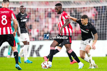 2024-10-03 - Inaki Williams of Athletic Club battles for possession with Kristijan Belic of AZ Alkmaar during the UEFA Europa League, League Phase, Matchday 2 football match between Athletic Club and AZ Alkmaar on October 3, 2024 at Estadio de San Mamés in Bilbao, Spain - FOOTBALL - EUROPA LEAGUE - ATHLETIC CLUB V AZ ALKMAAR - UEFA EUROPA LEAGUE - SOCCER