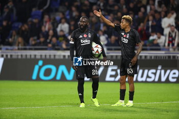 2024-10-24 - Arthur Masuaku, Gedson Fernandes of Besiktas during the UEFA Europa League, League phase, Matchday 3 football match between Olympique Lyonnais (Lyon) and Besiktas JK on 24 October 2024 at Groupama stadium in Décines-Charpieu near Lyon, France - FOOTBALL - EUROPA LEAGUE - LYON V BESIKTAS - UEFA EUROPA LEAGUE - SOCCER