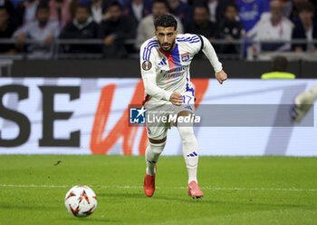 2024-10-24 - Said Benrahma of Lyon during the UEFA Europa League, League phase, matchday 3 football match between Olympique Lyonnais (Lyon) and Besiktas JK on 24 October 2024 at Groupama stadium in Decines-Charpieu near Lyon, France - FOOTBALL - EUROPA LEAGUE - LYON V BESIKTAS - UEFA EUROPA LEAGUE - SOCCER