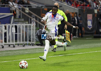 2024-10-24 - Ernest Nuamah Appiah of Lyon during the UEFA Europa League, League phase, matchday 3 football match between Olympique Lyonnais (Lyon) and Besiktas JK on 24 October 2024 at Groupama stadium in Decines-Charpieu near Lyon, France - FOOTBALL - EUROPA LEAGUE - LYON V BESIKTAS - UEFA EUROPA LEAGUE - SOCCER