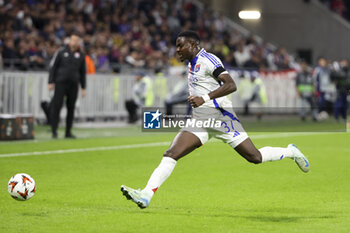 2024-10-24 - Ernest Nuamah Appiah of Lyon during the UEFA Europa League, League phase, matchday 3 football match between Olympique Lyonnais (Lyon) and Besiktas JK on 24 October 2024 at Groupama stadium in Decines-Charpieu near Lyon, France - FOOTBALL - EUROPA LEAGUE - LYON V BESIKTAS - UEFA EUROPA LEAGUE - SOCCER