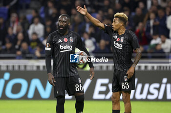 2024-10-24 - Arthur Masuaku, Gedson Fernandes of Besiktas during the UEFA Europa League, League phase, matchday 3 football match between Olympique Lyonnais (Lyon) and Besiktas JK on 24 October 2024 at Groupama stadium in Decines-Charpieu near Lyon, France - FOOTBALL - EUROPA LEAGUE - LYON V BESIKTAS - UEFA EUROPA LEAGUE - SOCCER