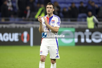 2024-10-24 - Nicolas Tagliafico of Lyon salutes the supporters following the UEFA Europa League, League phase, matchday 3 football match between Olympique Lyonnais (Lyon) and Besiktas JK on 24 October 2024 at Groupama stadium in Decines-Charpieu near Lyon, France - FOOTBALL - EUROPA LEAGUE - LYON V BESIKTAS - UEFA EUROPA LEAGUE - SOCCER