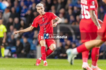 2024-10-24 - Octavian Popescu of FC Steaua Bucharest during the UEFA Europa League, League phase, Matchday 3 football match between Rangers and Steaua Bucharest on 24 October 2024 at Ibrox in Glasgow, Scotland - FOOTBALL - EUROPA LEAGUE - RANGERS V FCSB - UEFA EUROPA LEAGUE - SOCCER