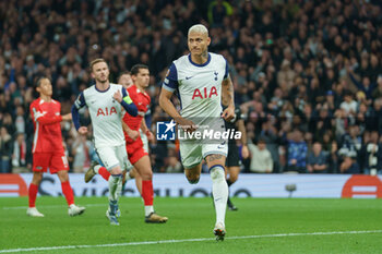 2024-10-24 - Richarlison of Tottenham Hotspur celebrating his goal to make it 1-0 during the UEFA Europa League, League phase, Matchday 3 football match between Tottenham Hotspur and AZ Alkmaar on 24 October 2024 at the Tottenham Hotspur Stadium in London, England - FOOTBALL - EUROPA LEAGUE - TOTTENHAM V AZ ALKMAAR - UEFA EUROPA LEAGUE - SOCCER