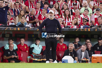 2024-10-24 - Jindrich Trpisovsky head coach of SK Slavia Prague during the UEFA Europa League, League phase, Matchday 3 football match between Athletic Club and SK Slavia Praha on October 24, 2024 at San Mames in Bilbao, Spain - FOOTBALL - EUROPA LEAGUE - ATHLETIC CLUB V SLAVIA PRAHA - UEFA EUROPA LEAGUE - SOCCER