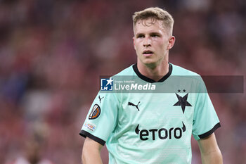 2024-10-24 - David Zima of SK Slavia Praha during the UEFA Europa League, League phase, Matchday 3 football match between Athletic Club and SK Slavia Praha on October 24, 2024 at San Mames in Bilbao, Spain - FOOTBALL - EUROPA LEAGUE - ATHLETIC CLUB V SLAVIA PRAHA - UEFA EUROPA LEAGUE - SOCCER