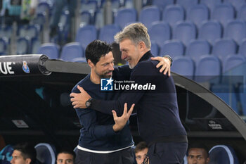 2024-11-07 - Lazio’s head coach Marco Baroni and Porto's head coach Vitor Bruno during the UEFA Europa League 2024-2025  football match between SS Lazio and FC Porto at the Olympic Stadium in Rome on November 07, 2024. - SS LAZIO VS FC PORTO - UEFA EUROPA LEAGUE - SOCCER