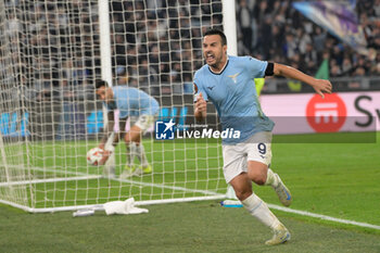 2024-11-07 - Lazio’s Pedro celebrates after scoring the goal 2-1 during the UEFA Europa League 2024-2025  football match between SS Lazio and FC Porto at the Olympic Stadium in Rome on November 07, 2024. - SS LAZIO VS FC PORTO - UEFA EUROPA LEAGUE - SOCCER