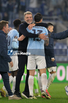 2024-11-07 - Lazio’s head coach Marco Baroni and Lazio’s Alessio Romagnoli during the UEFA Europa League 2024-2025  football match between SS Lazio and FC Porto at the Olympic Stadium in Rome on November 07, 2024. - SS LAZIO VS FC PORTO - UEFA EUROPA LEAGUE - SOCCER