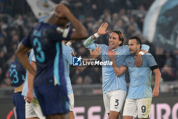 2024-11-07 - Lazio’s Pedro and Lazio’s Luca Pellegrini during the UEFA Europa League 2024-2025  football match between SS Lazio and FC Porto at the Olympic Stadium in Rome on November 07, 2024. - SS LAZIO VS FC PORTO - UEFA EUROPA LEAGUE - SOCCER