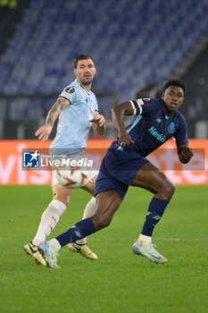 2024-11-07 - Lazio’s Alessio Romagnoli and Porto’s Samu Omorodion during the UEFA Europa League 2024-2025  football match between SS Lazio and FC Porto at the Olympic Stadium in Rome on November 07, 2024. - SS LAZIO VS FC PORTO - UEFA EUROPA LEAGUE - SOCCER